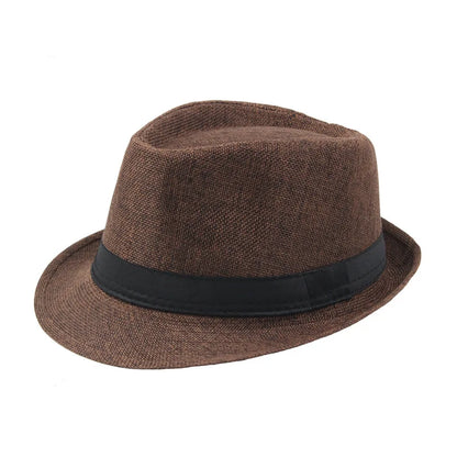 Trendy Wide Brim Men Straw Hat Women Summer Solid Color Fedoras Jazz Sun Cap Outdoor Casual Panama Cowboy Hats
