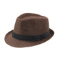 Trendy Wide Brim Men Straw Hat Women Summer Solid Color Fedoras Jazz Sun Cap Outdoor Casual Panama Cowboy Hats