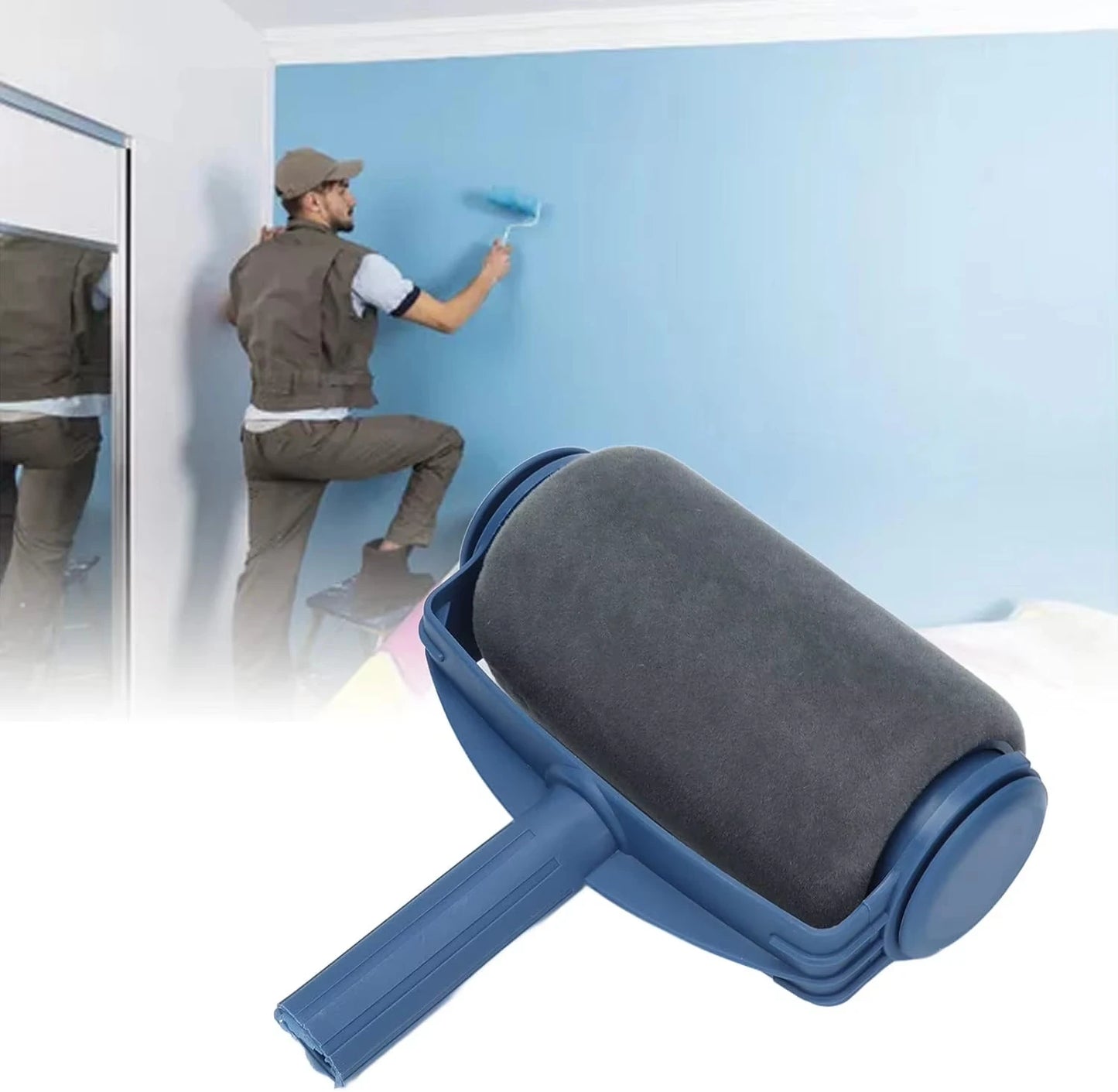1Pc Paint Roller Brush - Handheld Paint Roller - Cleaning Paint Roller - Roller Tool For Painting Room Walls Ceilings Floors