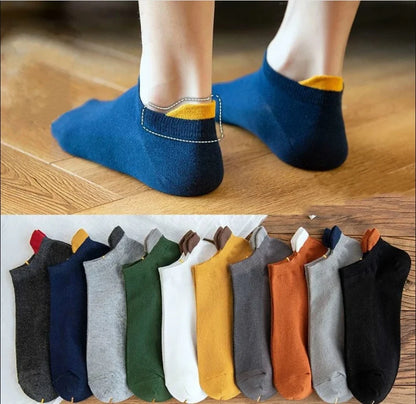 10pairs Men's Fashion Cotton Breathable Comfortable Ankle Socks, Men's Summer Socks