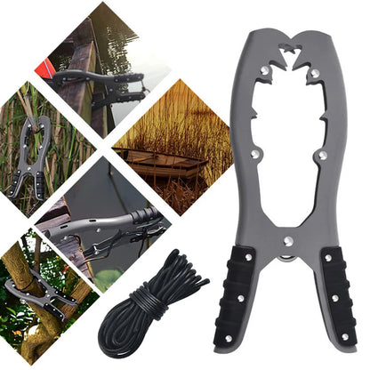 Portable Kayak Grip Anchor with Large Clamping Mouth Fishing Brush Gripper 16 Feet Paracord Gear Stainless Steel Anchor Grip