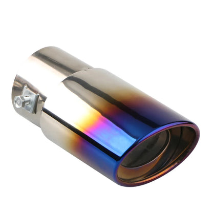 1PCS 2.5" Inlet Car Auto Exhaust Muffler Tip Pipe  Stainless Steel Chrome Trim Rear Tail Throat For Most Cars