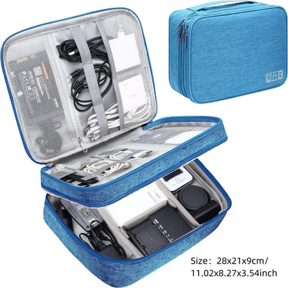 Portable Digital Storage Bag USB Gadget Waterproof Cable Organizer Pouch Electronics Devices Accessories Pack Supplies