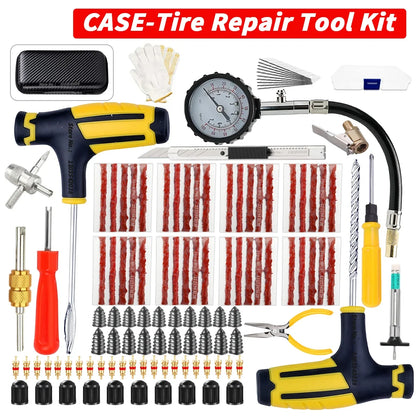 Car Tire Repair Kit Puncture Plug Tools Tyre Puncture Emergency for Universal Tire Strips Stiring Glue Repair Tool Kit