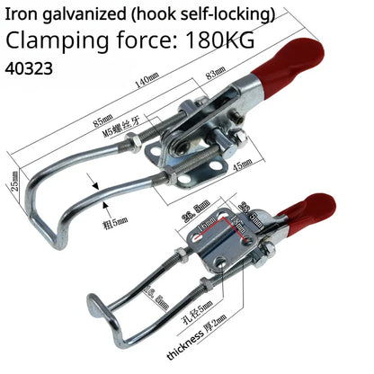 304 Stainless Steel / Iron galvanized Quick Fixture Adjustable Buckle Lock Clamp Box Buckle Horizontal Fixture Door Bolt Clamp