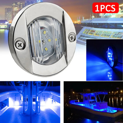 3Inch 6 Led Round Chrome Marine LED Transom Mount Stern Anchor Navigation Light Waterproof Boat Marine Lights 6-2835-SMD 12V DC