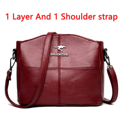 Soft Leather Luxury Handbags Women Bags Designer 3 Layers Shoulder Crossbody Sac Ladies Large Capacity Shopping Messenger Tote