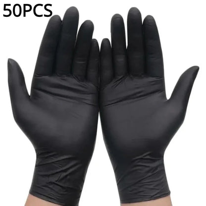 100/50/20PCS Black Nitrile Gloves Thickened Disposable Gloves for Cleaning Hairdressing  Waterproof Dishwashing Tattoo Gloves