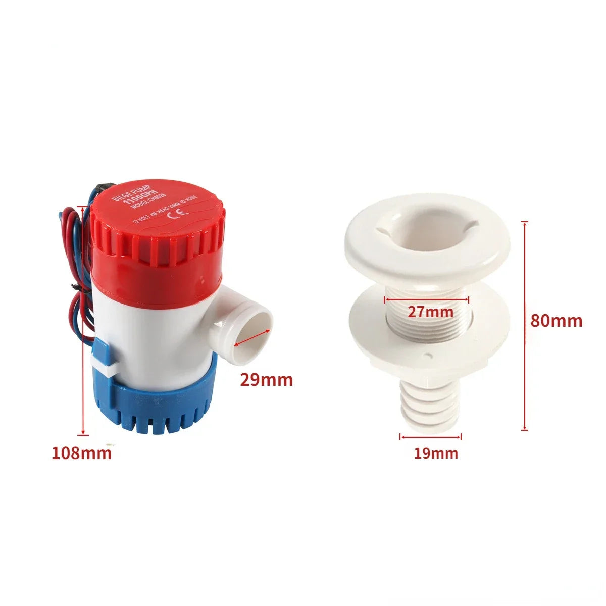 Bilge pump drain kit 12v 24V 750gph 1100GPH water pump used in boat seaplane motor homes houseboat water  submersible water pump