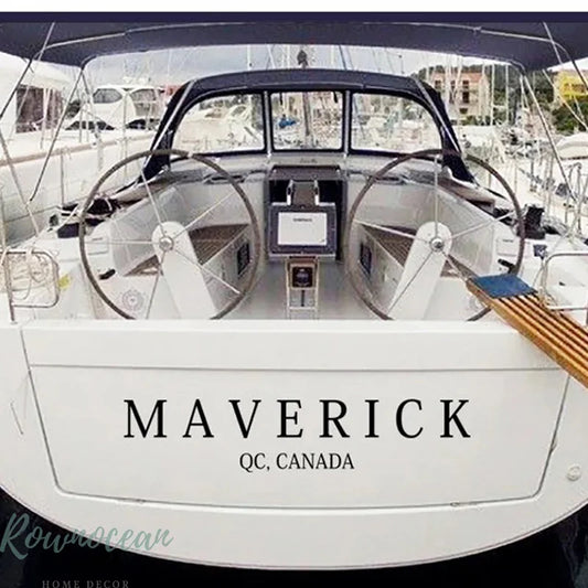 Custom Yacht  Boat Name and City Decal Nautical Marine Decoration Fishing Boat Letter Decals Removable Waterproof Murals Z503