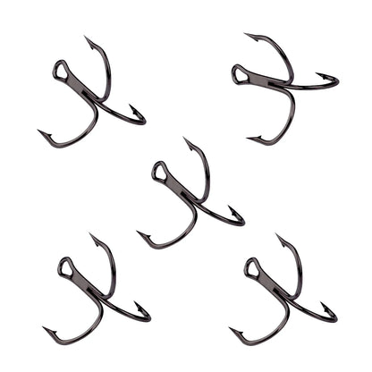PROBEROS 20 PCS/Lot Black High Carbon Treble Hooks Super Sharp Solid Size 2#-14# Triple Barbed Steel Fish Hook Wholesale