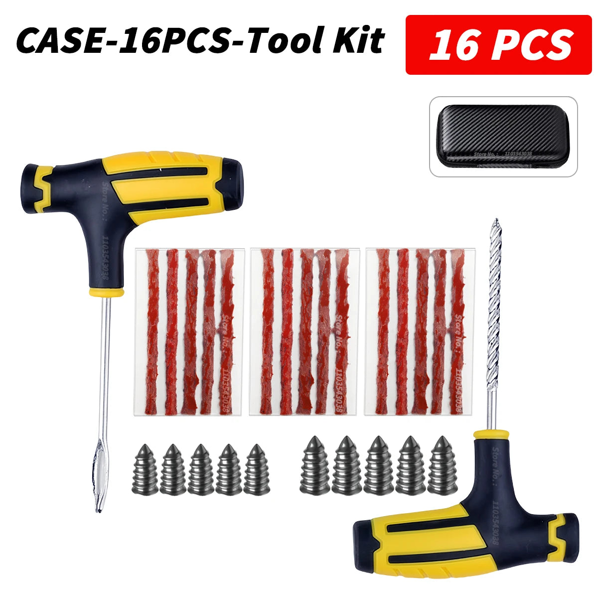 Car Tire Repair Kit Puncture Plug Tools Tyre Puncture Emergency for Universal Tire Strips Stiring Glue Repair Tool Kit