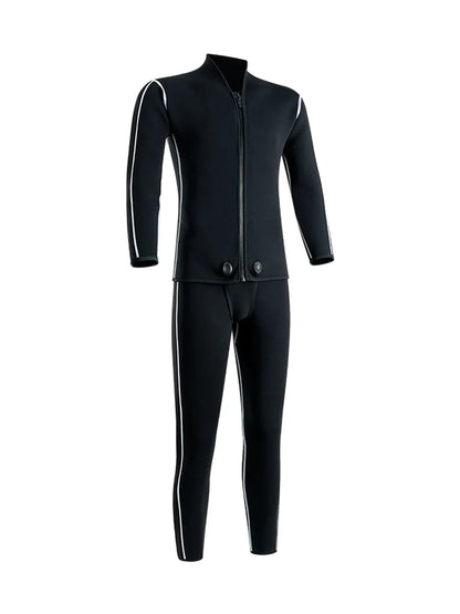 3/5mm Thicken Deep Dive Wetsuit for Men Split Black Diving Suit Keep Warm Professional Snorkeling Free-diving Spearfishing Set