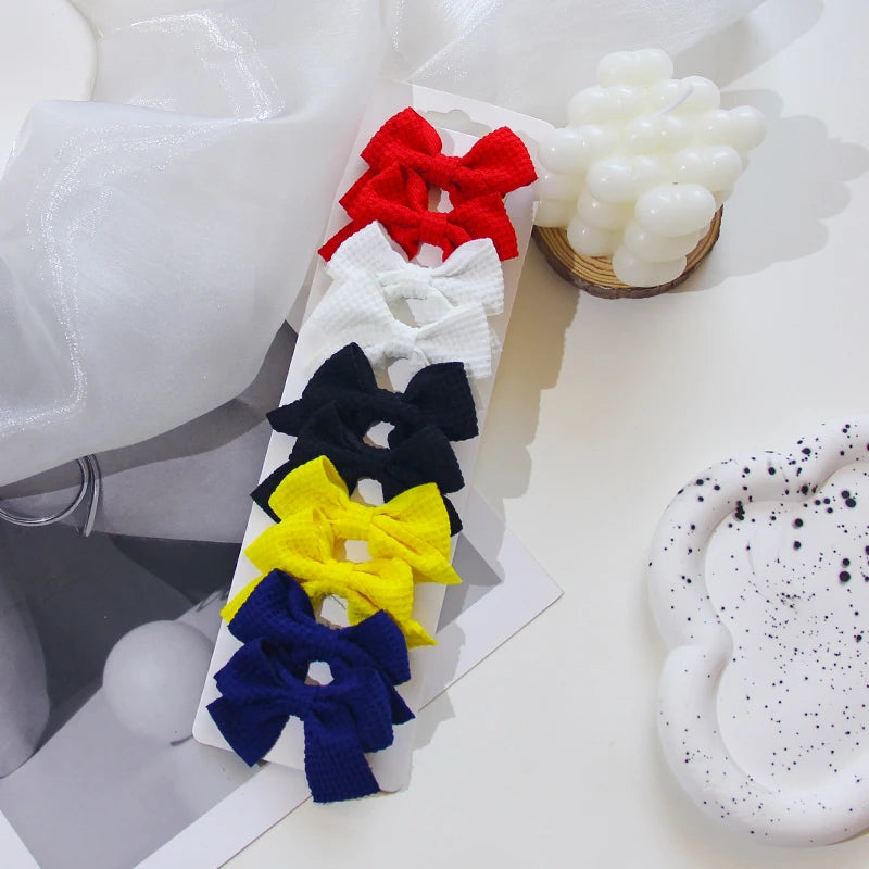 6/10Pcs/Set 2025 Fashion New Cute Ribbon Bowknot Hair Clips for Kids Handmade Baby Girls Hair Accessories