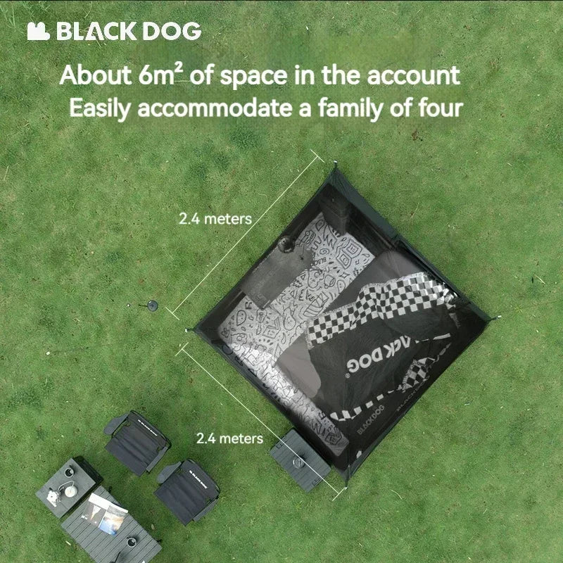 BLACK DOG Tent Waterproof Automatic One-touch Ultralight Portable Folding Beach Large Pyramid Travel Tents for Family Camping