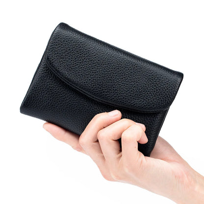 Coin Purse Genuine Cow Leather Short Wallet Trifold for Small Women's  Purses Clutch Cowhide Card Holder Travel Card Wallets