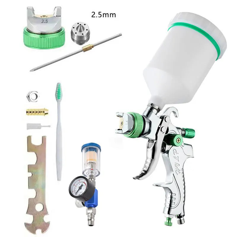 HVLP Professional Spray Gun 1.4/1.7/2.0/2.5mm Steel Nozzle Gravity Spray Gun Portable Car Paint Spray Gun DIY Spray Paint Kit