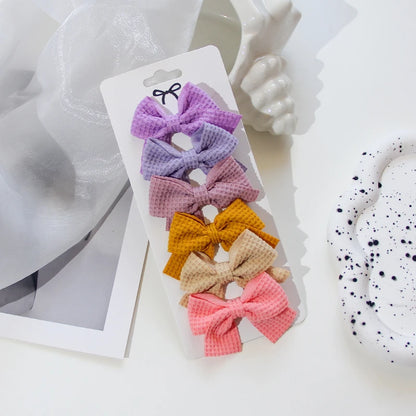 6/10Pcs/Set 2025 Fashion New Cute Ribbon Bowknot Hair Clips for Kids Handmade Baby Girls Hair Accessories