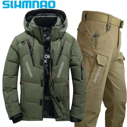 Thick waterproof jacket for autumn and winter, warm and cold resistant hiking suit, heat-resistant and wear-resistant fishing su