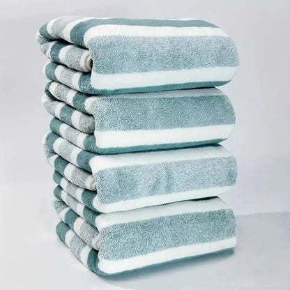 Bathroom Towel Set with Striped Pattern, Soft Hand Absorbent, Wrapping Towels, Quick Drying, Beauty Salons and Hotels