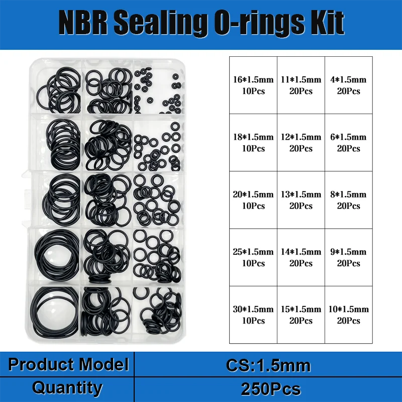 Rubber O Ring Sealing Washer Plumbing Gasket Oil Resistant Oring Automobile Plumbing Faucet Water Repair Black NBR Seal O-Ring