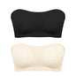 Women's Sexy Strapless Push Up Bra Removable Padded Seamless Ice Silk Top Women Invisible Beauty Back Anti-slip Off-shoulder Bra