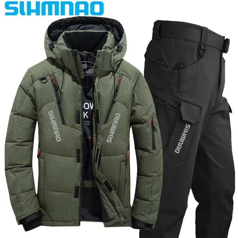 Thick waterproof jacket for autumn and winter, warm and cold resistant hiking suit, heat-resistant and wear-resistant fishing su