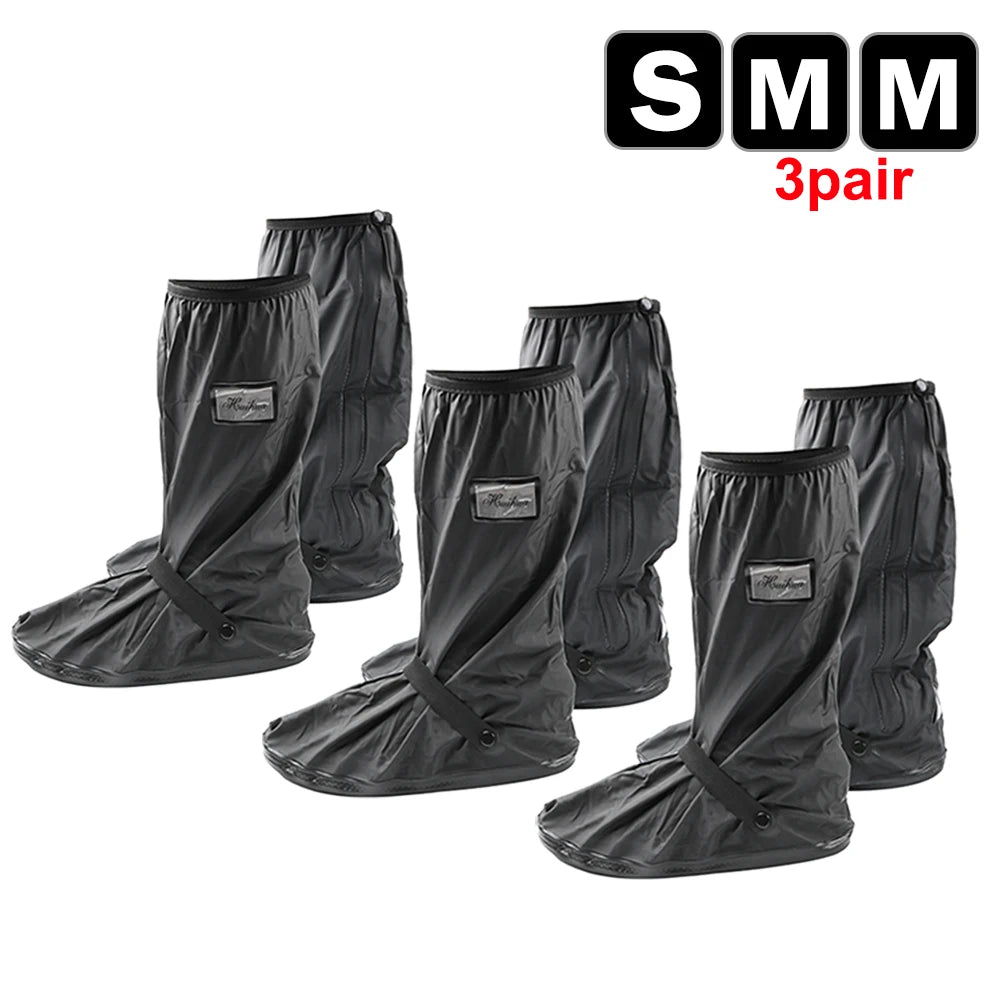 Reusable Motorcycle Scooter Dirt Bike Rain Shoes Cover Non-Slip Boot Covers Unisex Bicycle Shoes Protectors  For Rainy Snowy Day