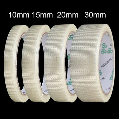 20 Meters Glass Fiber Adhesive Mesh Tape Transparent Waterproof Grid Tapes High Viscosity Reinforced Strapping Packing Seal Tape