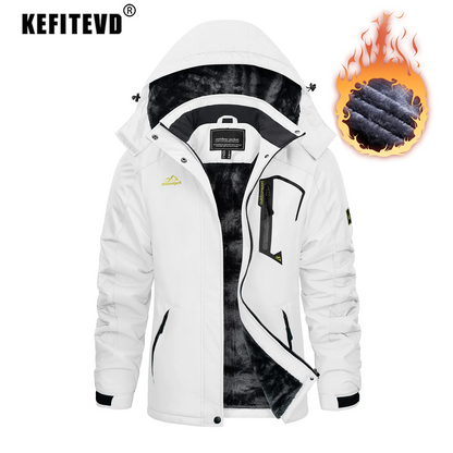 KEFITEVD Women's Winter Heavyweight Snowboard Skiing Jacket Outdoor Thermal Warm Hiking Jackets Coats Windbreaker Outwear Casual