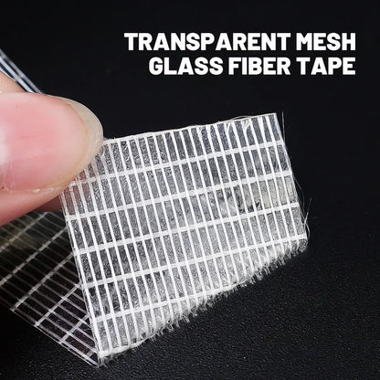 20 Meters Glass Fiber Adhesive Mesh Tape Transparent Waterproof Grid Tapes High Viscosity Reinforced Strapping Packing Seal Tape