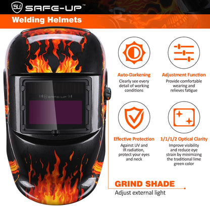 SAFEUP Welding Mask Professional Auto Darkening Welding Helmet True Color for MMA MIG Arc Welding Machine Welder Automatic