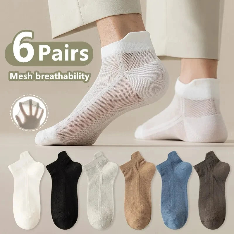10pairs Men's Fashion Cotton Breathable Comfortable Ankle Socks, Men's Summer Socks