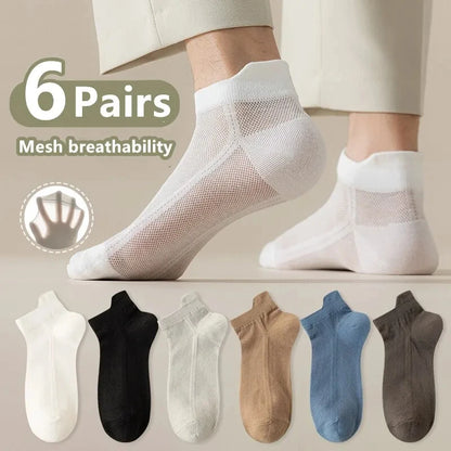 10pairs Men's Fashion Cotton Breathable Comfortable Ankle Socks, Men's Summer Socks