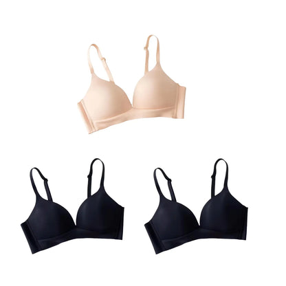 3Pcs/Set Seamless Bras For Women Non-wire Glossy Underwear Push Up Bra Without Steel Ring 3/4 Cup Female Comfort Lingerie