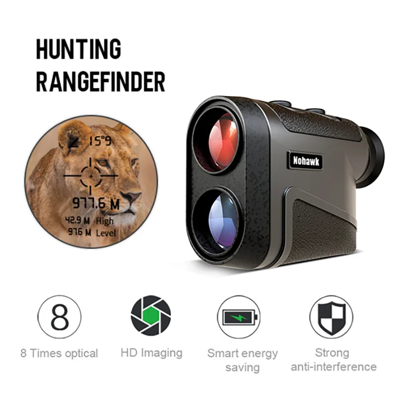 Nohawk Multifunctional Golf Laser Rangefinder Telescope with Flag-Lock Slope Distance Meter for Hunting Construction Monocular