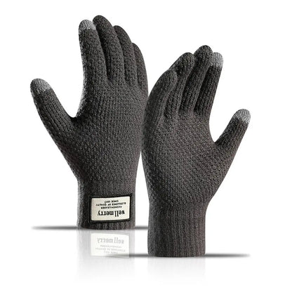 Wool Cashmere Gloves Touch Screen Winter Men Knitted Gloves Solid Color High Quality Winter Autumn Thicken Warm Coldproof