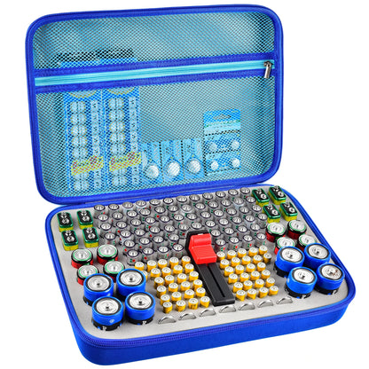 Battery Organizer Case Batteries Storage Holder Container with Tester Checker. Garage Organization Box