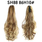 Synthetic Long Wavy Ponytail Ash Blonde Color Drawstring Ponytail Clip-on Hair Extensions For Women Black Blond Daily Use