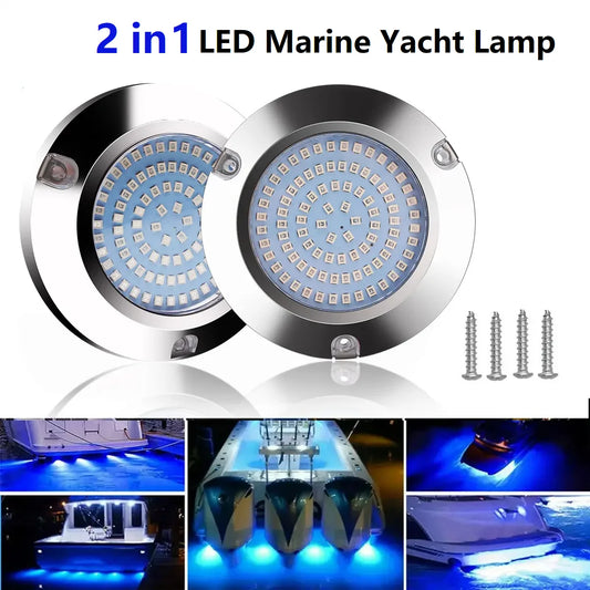 2pcs 120W LED Marine Yacht Lamp DC12V 24V 316L Stainless Steel IP68 Anti-corrosion Boat Underwater Light Saltwater Яхты Катера