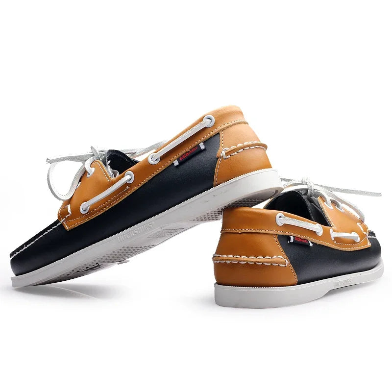 Male Classic Boat Shoes Leather Hot Sale New Men's Outdoor Walking Shoes Men Wedding Dress Shoes Lace-Up Fashion Men Loafers