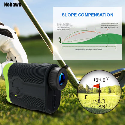 Nohawk Multifunctional Golf Laser Rangefinder Telescope with Flag-Lock Slope Distance Meter for Hunting Construction Monocular