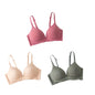 3Pcs/Set Seamless Bras For Women Non-wire Glossy Underwear Push Up Bra Without Steel Ring 3/4 Cup Female Comfort Lingerie