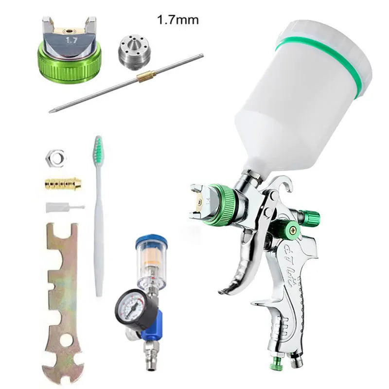 HVLP Professional Spray Gun 1.4/1.7/2.0/2.5mm Steel Nozzle Gravity Spray Gun Portable Car Paint Spray Gun DIY Spray Paint Kit