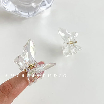 Cute Transparent Hair Claw Clips Barrettes Mini Butterfly Hair Clips for Women Non-slip Girls Headband Hair Accessories