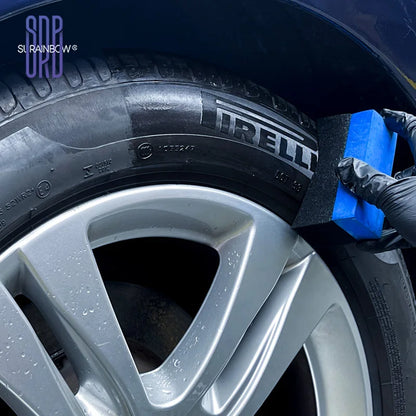 Black Wet Look Tire Shine Dressing -Automotive Clear Coat Tire Dressing Spray for Glossy Wet Tire Look, Vinyl & Plastic, with UV