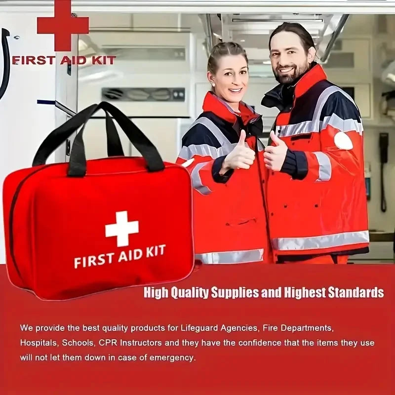 245PCS Deluxe First Aid Kit with Carrying Pouch, Outdoor First Aid Kit - Essential Emergency Kit for Camping, Hiking and Travell