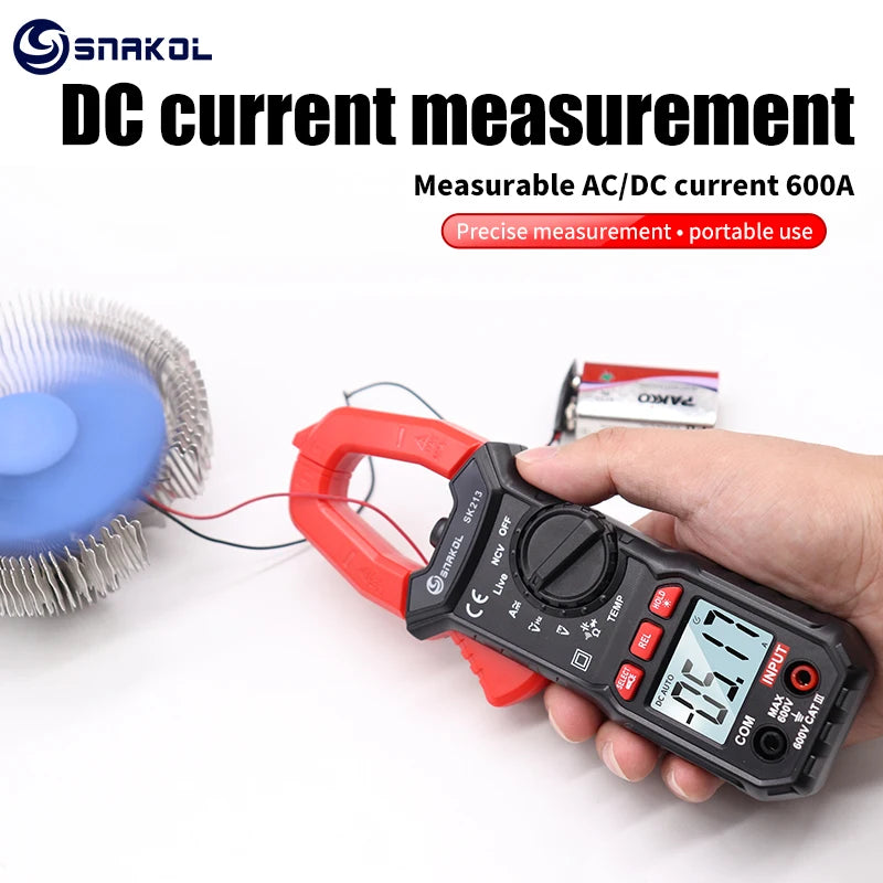 SK213 Digital Clamp Meter 600A AC DC Current True RMS Auto Ran Pliers Ammeter Voltage Voltmeter Professional Electrical Tester