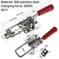 304 Stainless Steel / Iron galvanized Quick Fixture Adjustable Buckle Lock Clamp Box Buckle Horizontal Fixture Door Bolt Clamp