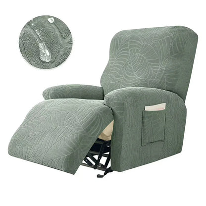 Recliner Sofa Cover Lazy Chair Solid Color Cushion Cover Sofa Cover 1/2/3/4 Seat Waterproof Leaf Texture Sofa
